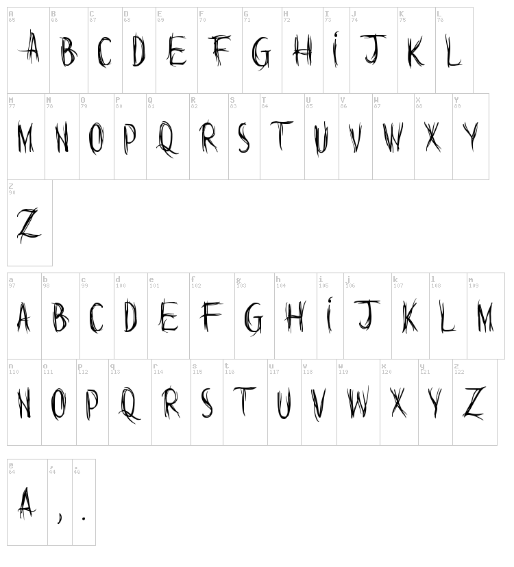 Words are but wind font map